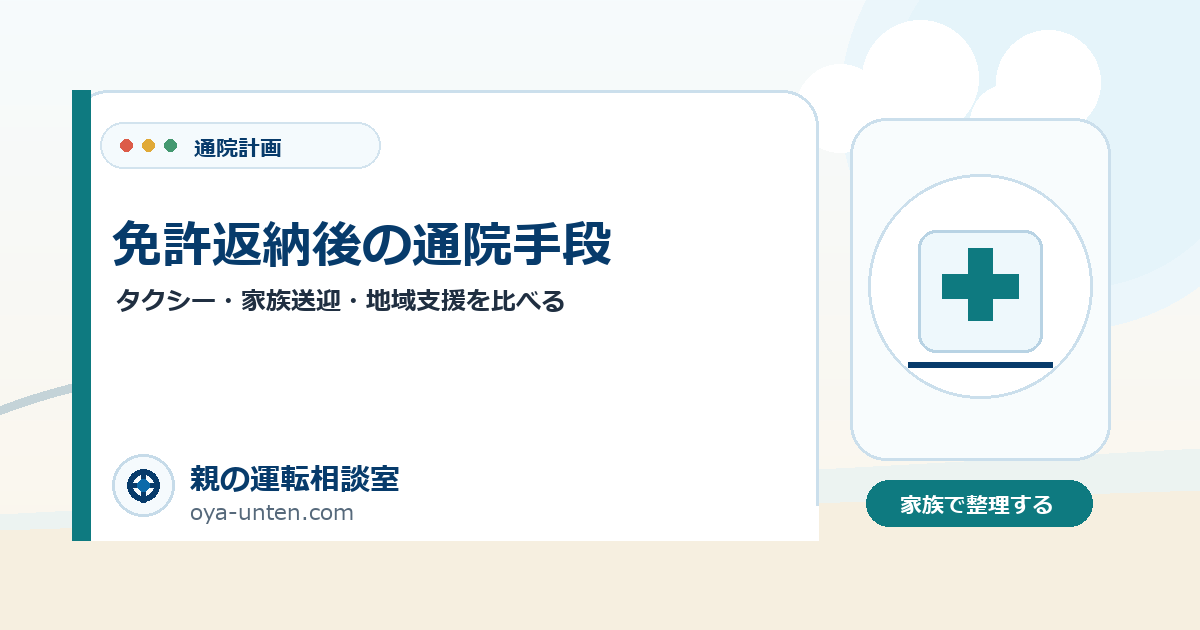 免許返納後の通院手段のアイキャッチ画像