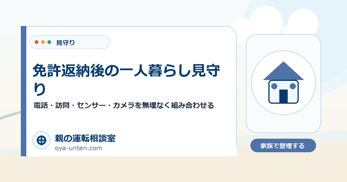 免許返納後の一人暮らし見守りのアイキャッチ画像